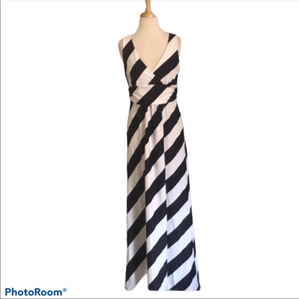 Jude Connolly long blue & white maxi dress, size M
